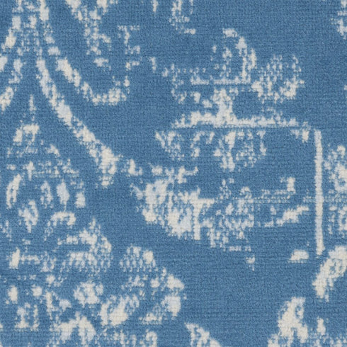 2' X 4' Blue Damask Power Loom Area Rug